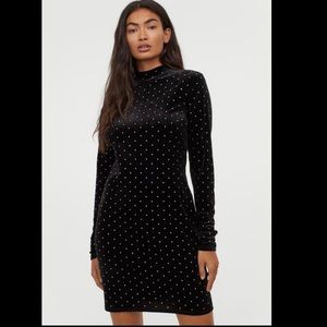 H&M velvet studded dress